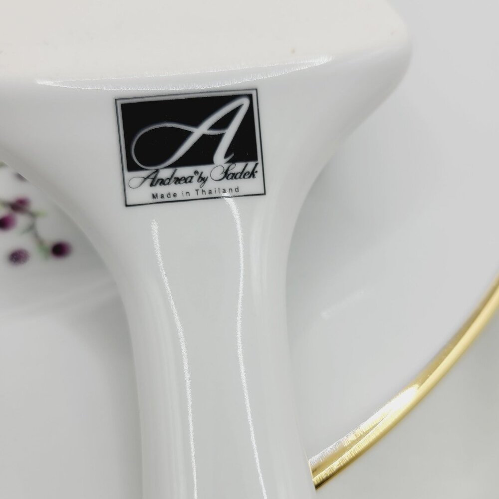 Cake Plate & Server Set Andrea By Sadek Bird Design 10" Party Serving Platter - Picture 5 of 8